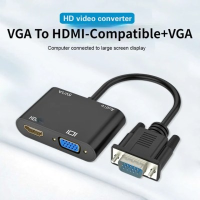 Convertisseur VGA vers HDMI VGA + AUDIO RS-VGAHDVGA-2